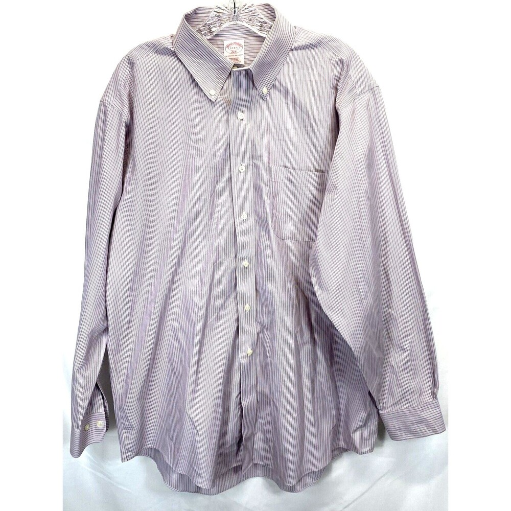 Brooks Brothers Dress Shirt REGULAR FIT NON-IRON STRIP Long Sleeve Men's 17-34/5